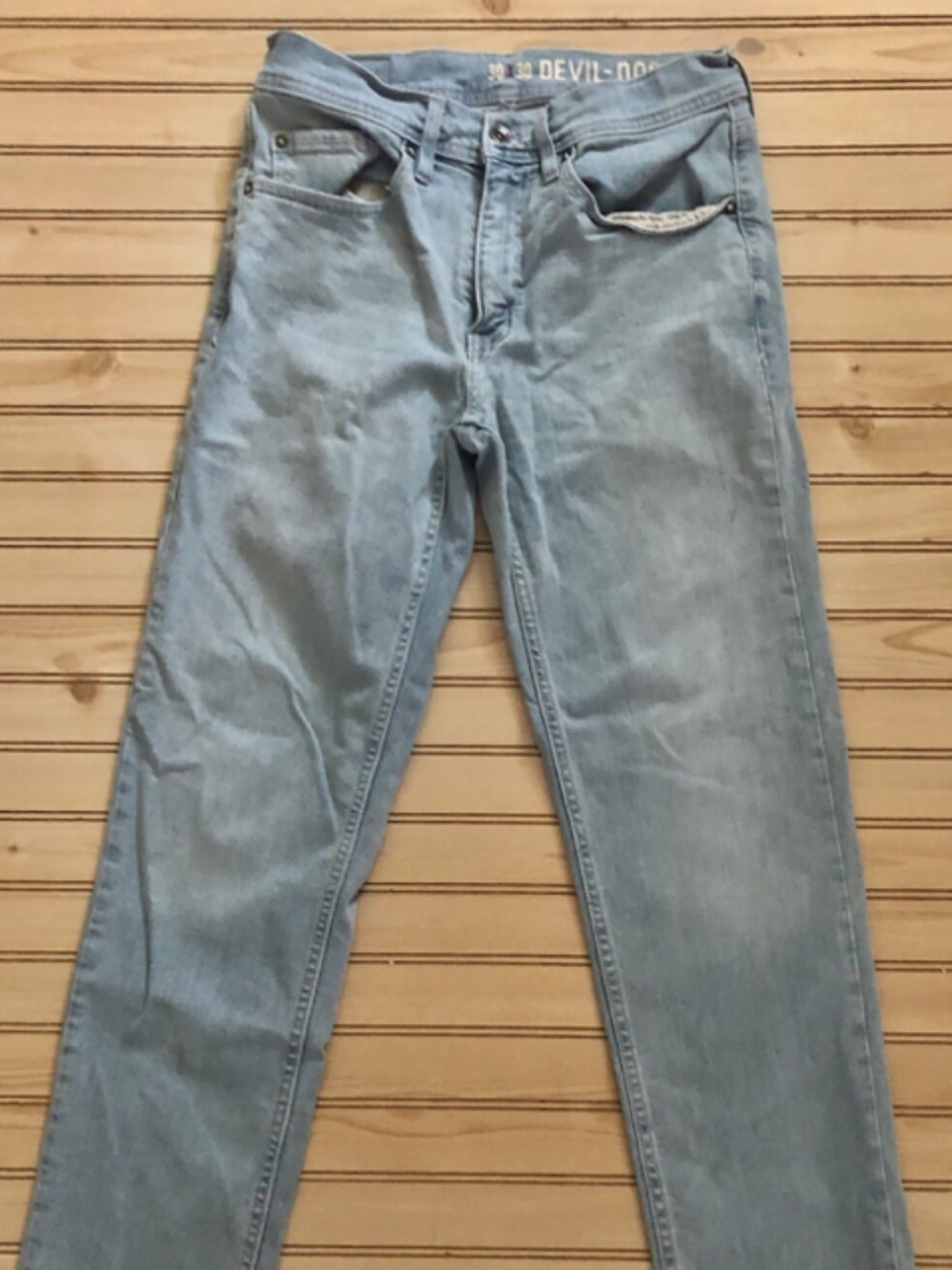 Devil Dog Zebulon Dungarees Sanforized Shrunk Straight Slim Jeans Men's 30Wx38L
